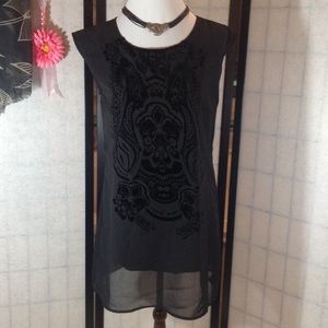 YEST black flocked tunic/dress